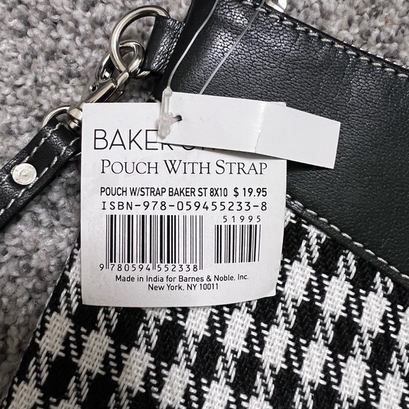 Punctuate Baker Street Houndstooth Zip Pencil Organizer Pouch/wristlet Leather - Picture 2 of 7